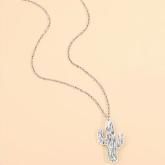 Turquoise Cactus Necklace - L 18.1-20.1 - Picture 2 of 3